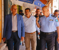 جانب من جولة رئيس بلدية قلقيلية المهندس عمر شرقية ونائبه نائل غنام وحضور سائد موافي مدير عام التخطيط والتطوير في محافظة قلقيلية والعميد ثابت السعدي